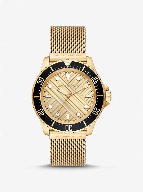 Đồng Hồ Michael Kors Oversized Slim Everest Gold-Tone Mesh Watch Nam Vàng