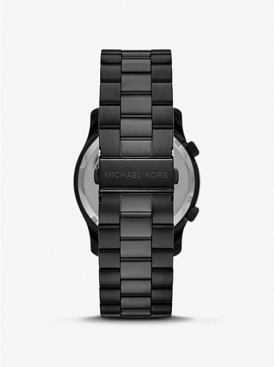 Đồng Hồ Michael Kors Oversized Runway Black-Tone Watch Nữ Đen