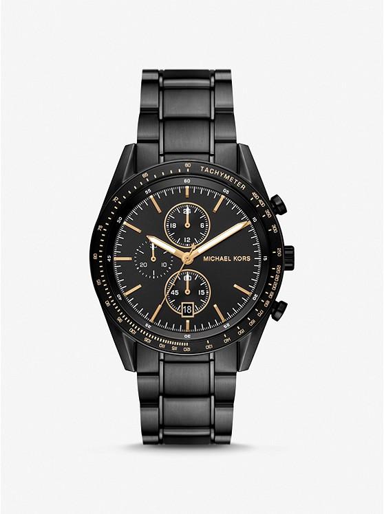 Đồng Hồ Michael Kors Oversized Accelerator Black-Tone Watch Nam Đen