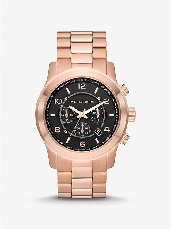 Đồng Hồ Michael Kors Oversized Runway Rose Gold-Tone Watch Nam Vàng Hồng