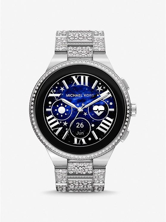 Đồng Hồ Michael Kors Gen 6 Camille Pavé Silver-Tone Smartwatch Nam Bạc