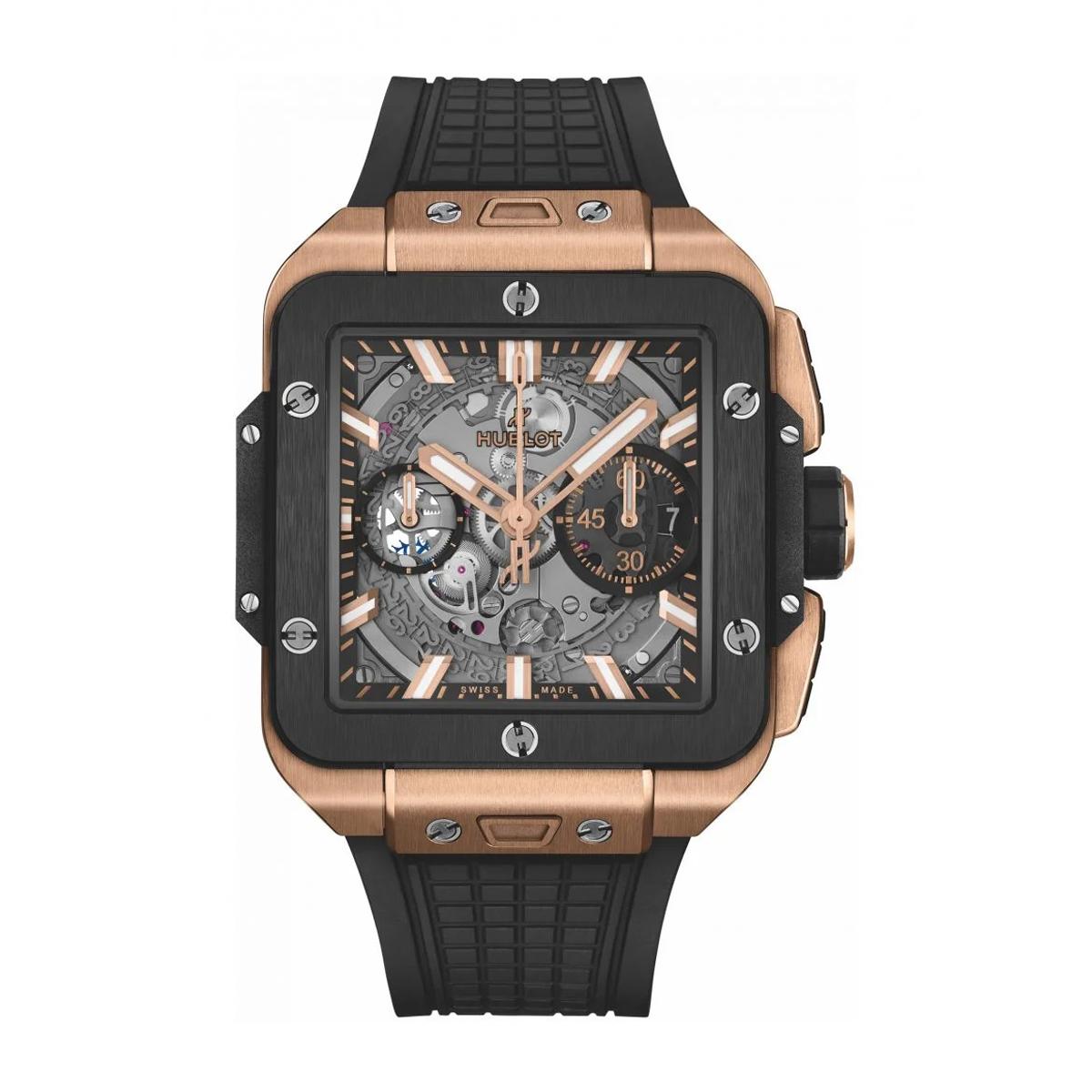 Đồng Hồ Hublot 821.Om.0180.Rx Square Bang Unico Skeleton Dial Nam Đen Hồng