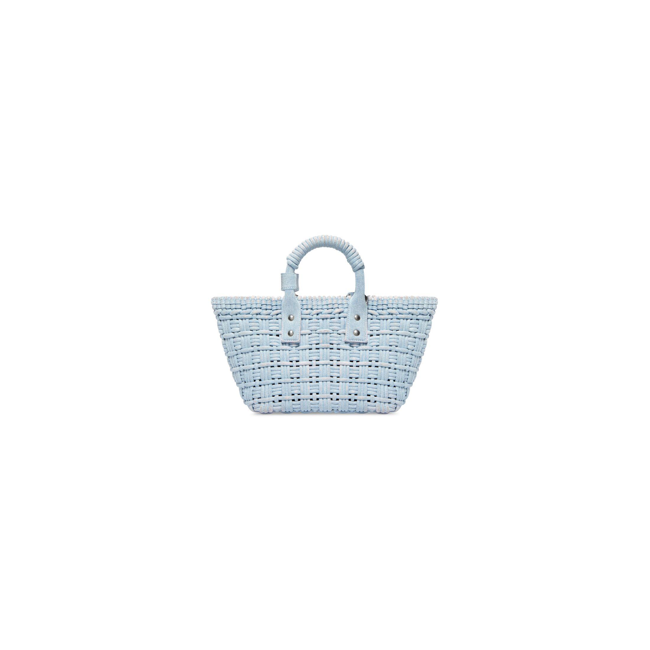 Túi Balenciaga Bistro Xs Basket With Strap Denim Nữ Xanh Dương