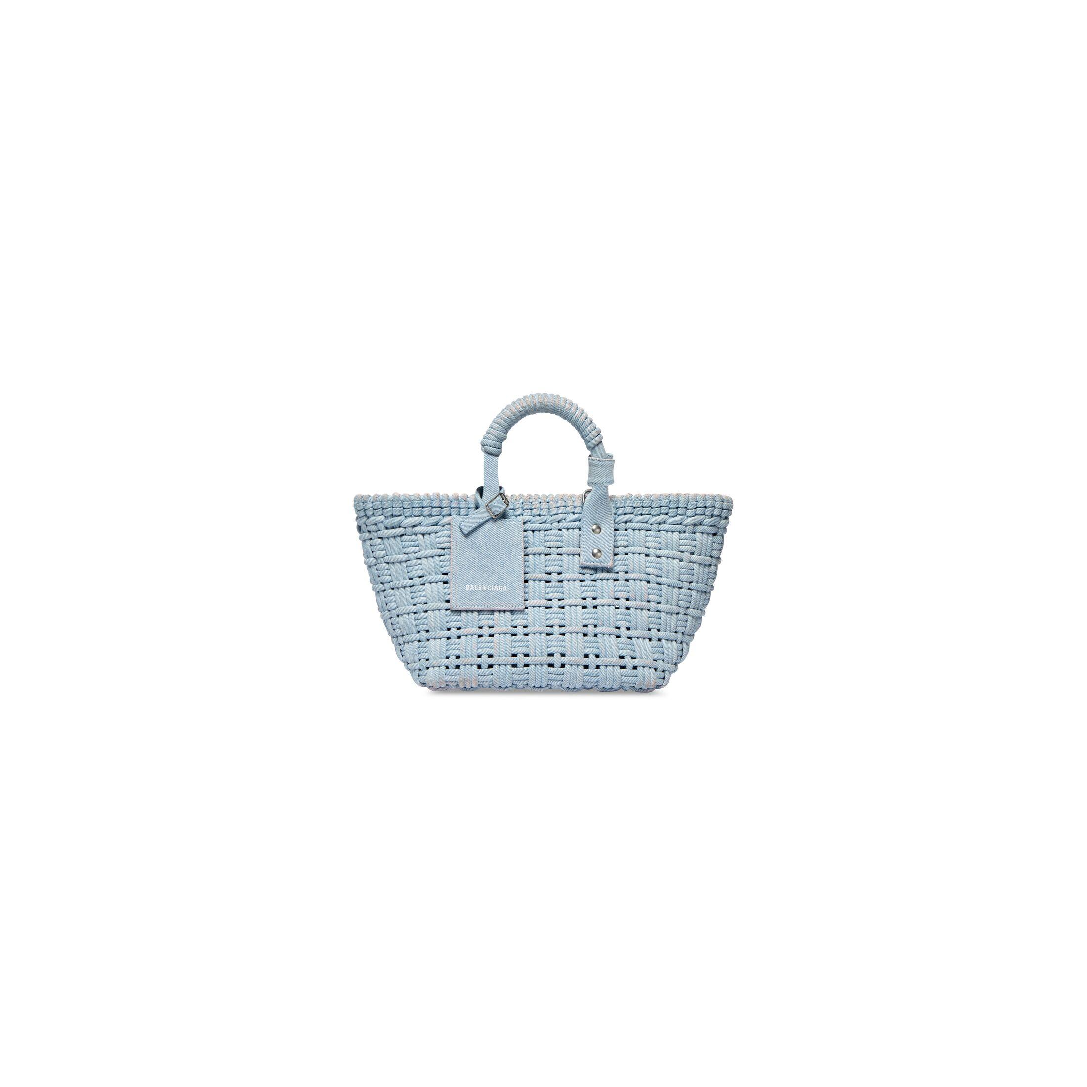 Túi Balenciaga Bistro Xs Basket With Strap Denim Nữ Xanh Dương