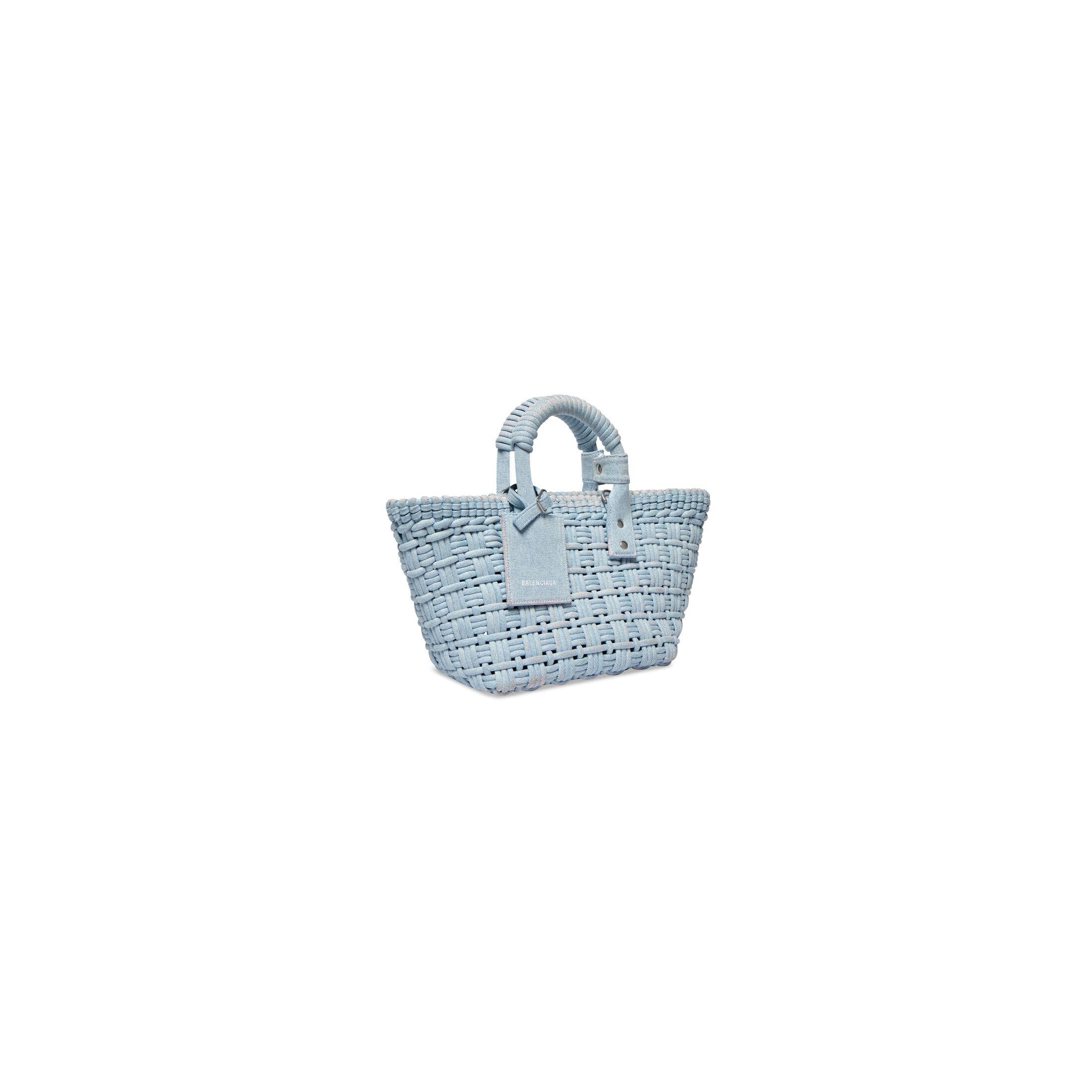 Túi Balenciaga Bistro Xs Basket With Strap Denim Nữ Xanh Dương