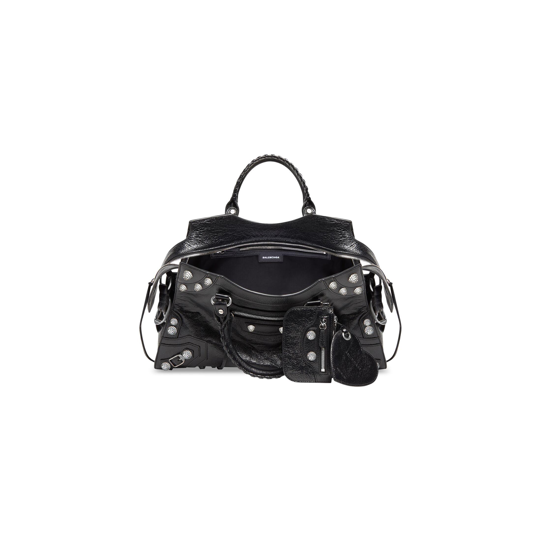 Túi Balenciaga Neo Cagole City Handbag With Rhinestones Nữ Đen