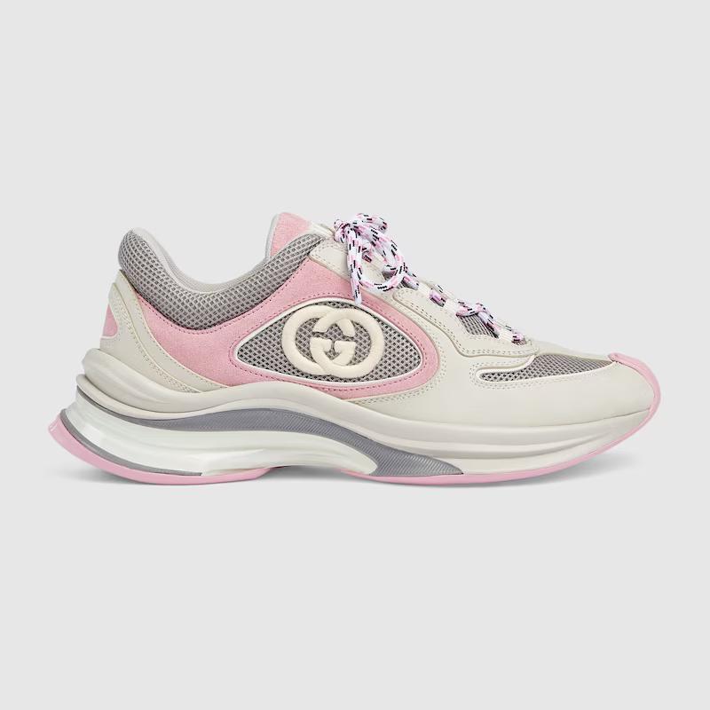 Giày Gucci Run Sneaker Nữ Trắng Xám Hồng