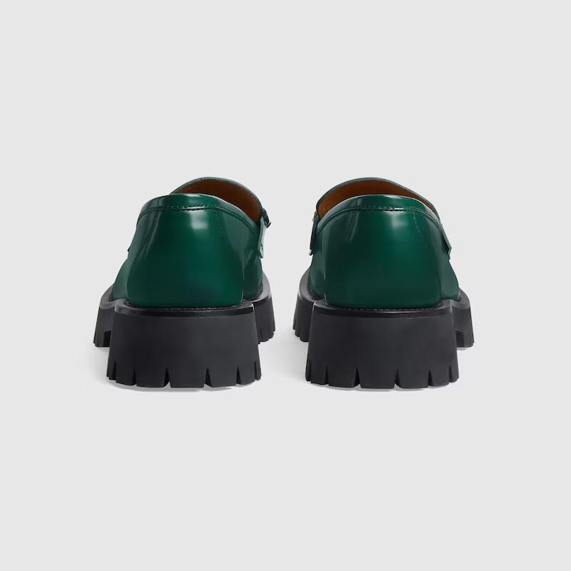 Giày Gucci Loafer With Interlocking G Nam Xanh Lá