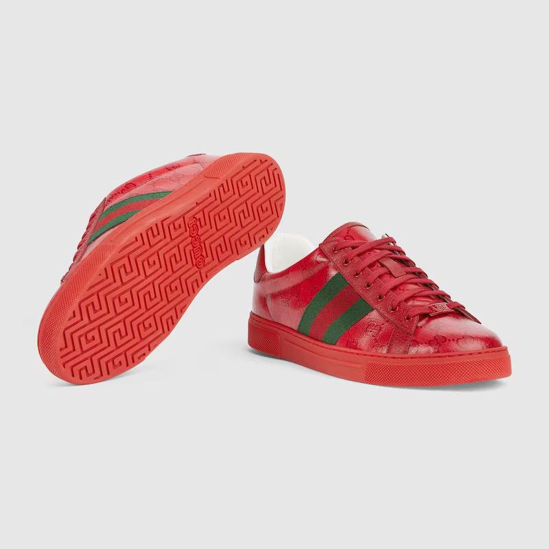 Giày Gucci Ace Gg Crystal Canvas Sneaker Nam Đỏ