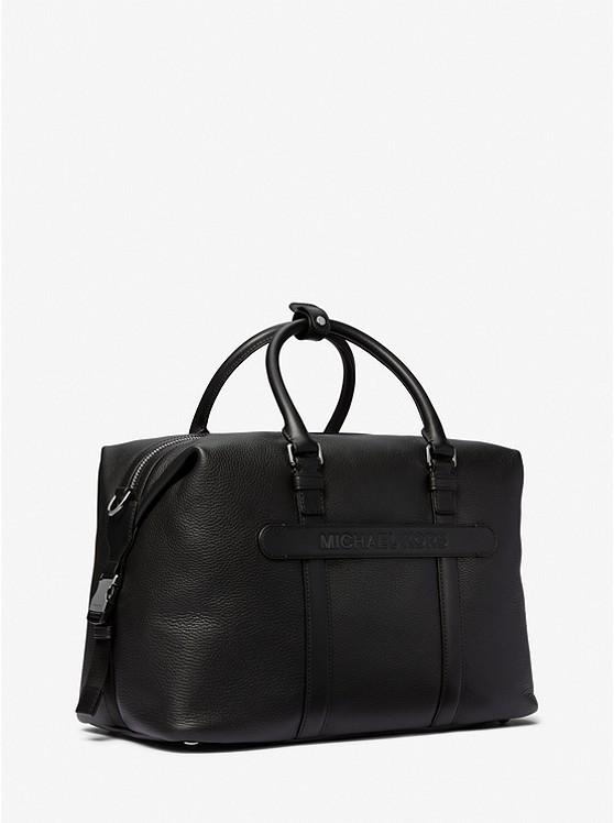 Túi Michael Kors Hudson Medium Pebbled Leather Duffel Bag Nam Đen