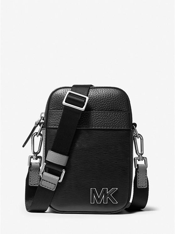 Túi Michael Kors Hudson Color-Block Leather Smartphone Crossbody Bag Nam Đen