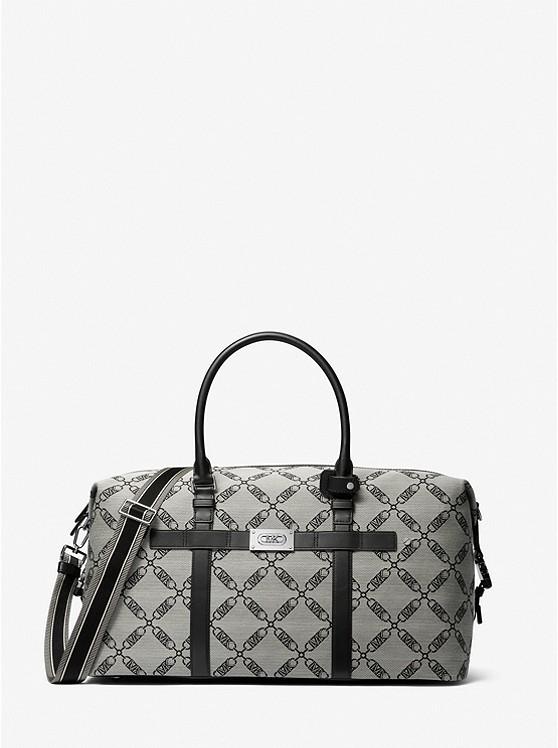 Túi Michael Kors Henry Empire Logo Jacquard Duffel Bag Nam Đen