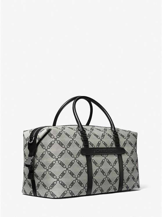 Túi Michael Kors Henry Empire Logo Jacquard Duffel Bag Nam Đen