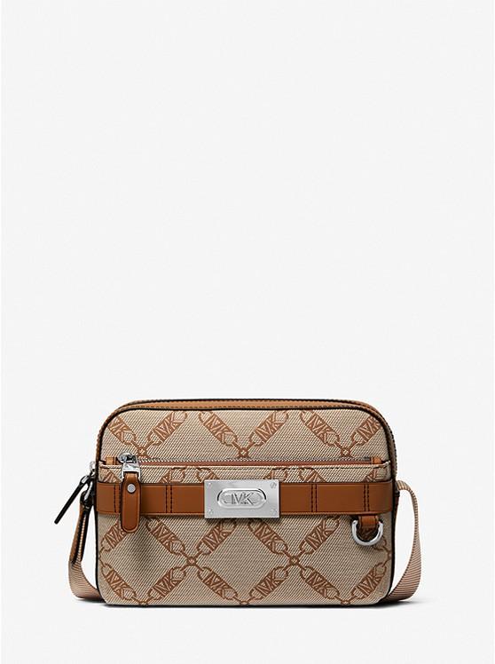 Túi Michael Kors Hudson Empire Logo Jacquard Utility Crossbody Bag Nam Nâu