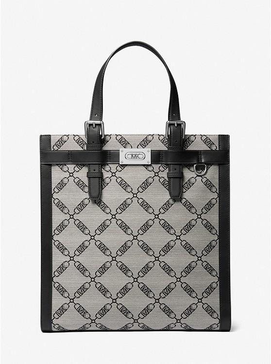 Túi Michael Kors Hudson Empire Logo Jacquard Tote Bag Nam Đen