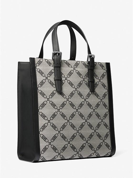 Túi Michael Kors Hudson Empire Logo Jacquard Tote Bag Nam Đen