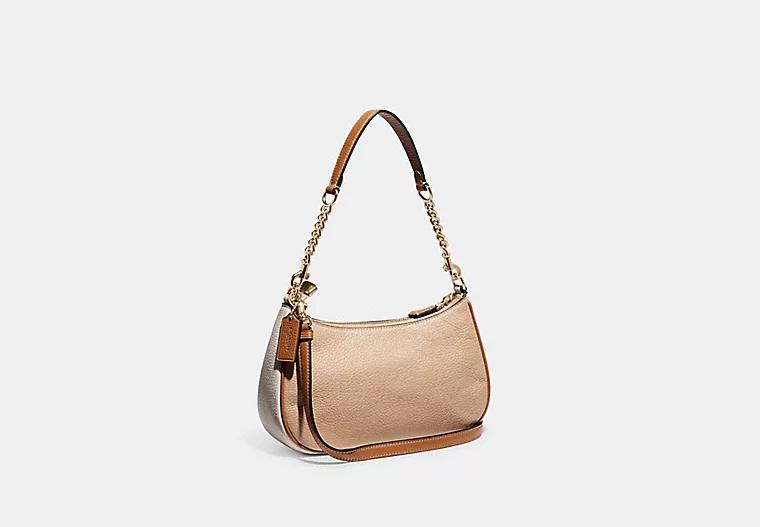 Túi Coach Teri Shoulder Bag In Colorblock Nữ Nâu