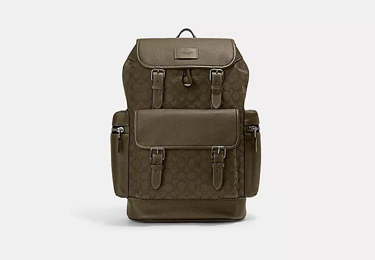 Túi Coach Sprint Backpack In Signature Jacquard Nữ Xanh Lá