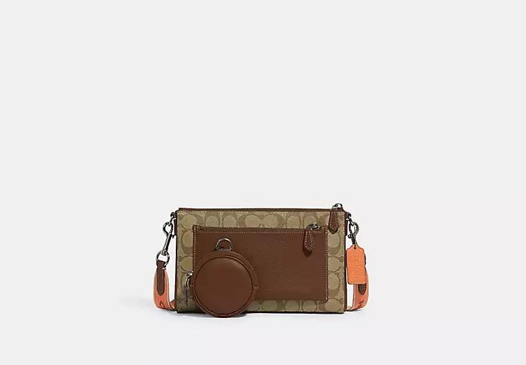 Túi Coach Holden Crossbody In Colorblock Signature Canvas Nam Nâu