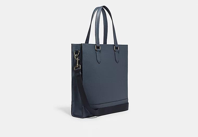 Túi Coach Graham Structured Tote With Coach Stripe Nam Xanh Navy