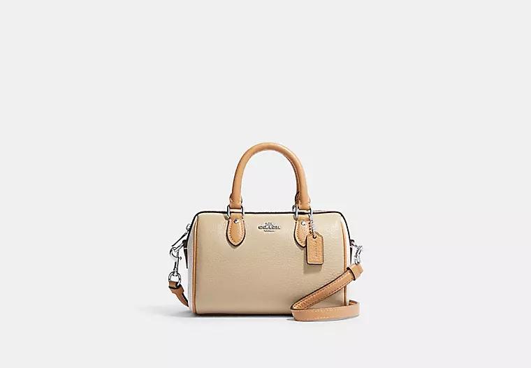 Túi Coach Mini Rowan Crossbody In Colorblock Nữ Be