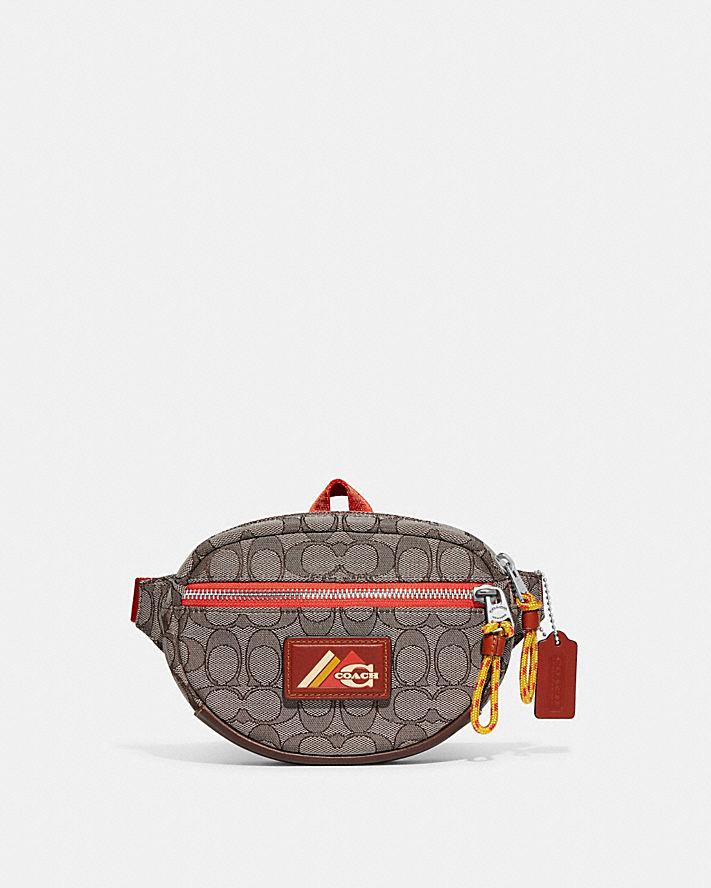 Túi Coach Utility Belt Bag In Signature Jacquard-Oak Nam Xám