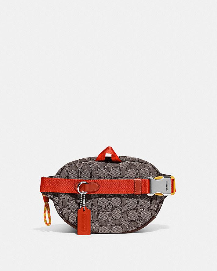 Túi Coach Utility Belt Bag In Signature Jacquard-Oak Nam Xám