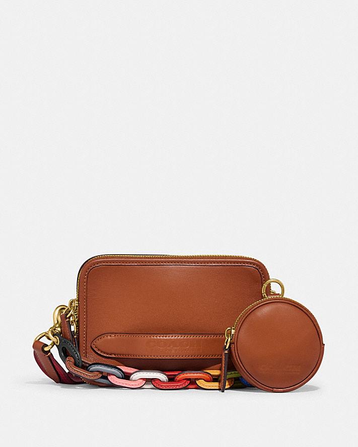 Túi Coach Charter Crossbody With Hybrid Pouch With Rainbow Nam Nâu