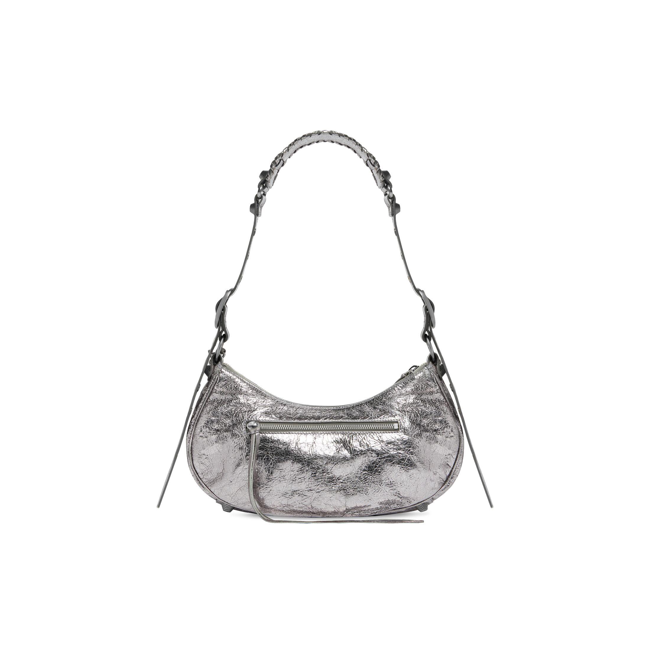 Túi Balenciaga Le Cagole Small Shoulder Bag Metallized Nữ Bạc