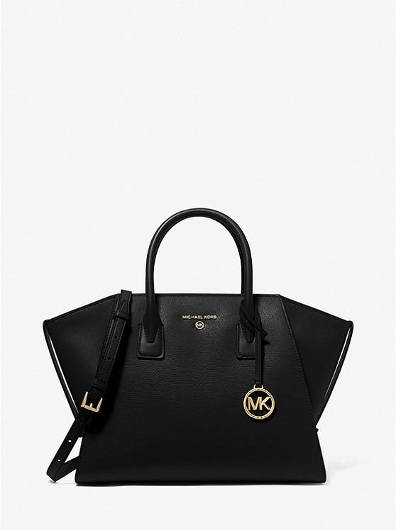 Túi Michael Kors Avril Large Leather Top-Zip Satchel Nữ Đen