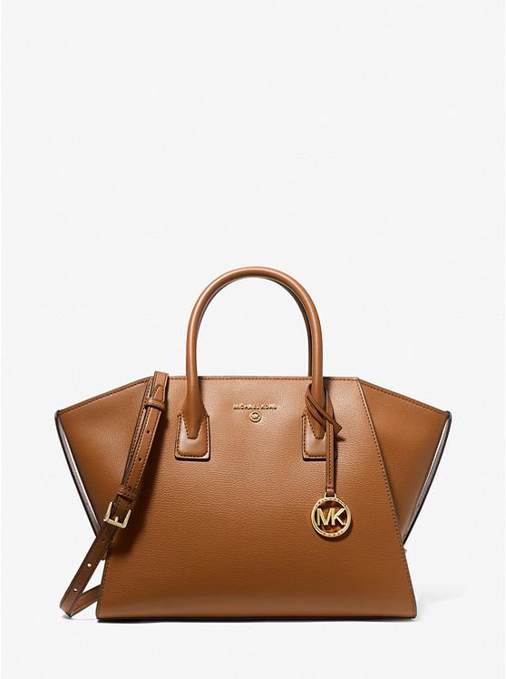 Túi Michael Kors Avril Large Leather Top-Zip Satchel Nữ Nâu