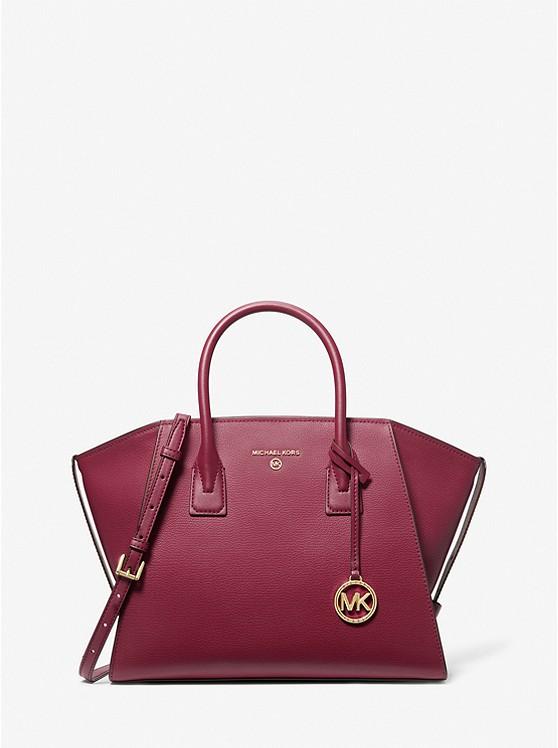 Túi Michael Kors Avril Large Leather Top-Zip Satchel Nữ Tím