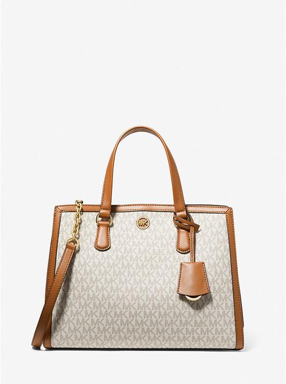 Túi Michael Kors Chantal Medium Logo Satchel Nữ Trắng