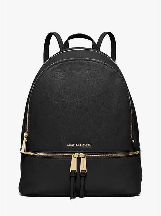 Túi Michael Kors Rhea Large Leather Backpack Nữ Đen