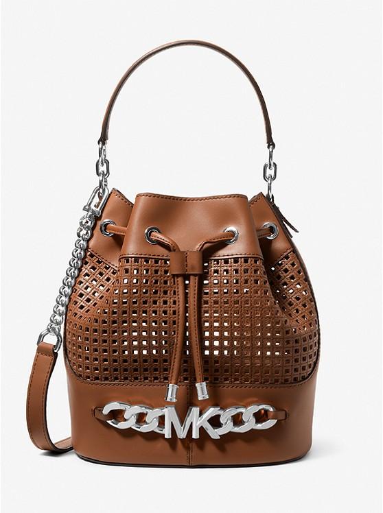 Túi Michael Kors Devon Medium Perforated Leather Bucket Bag Nữ Nâu