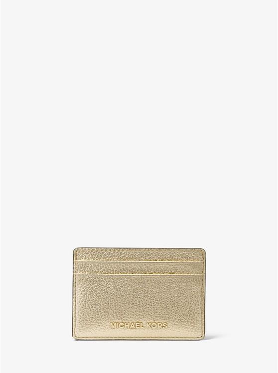 Túi Michael Kors Metallic Pebbled Leather Card Case Nữ Vàng