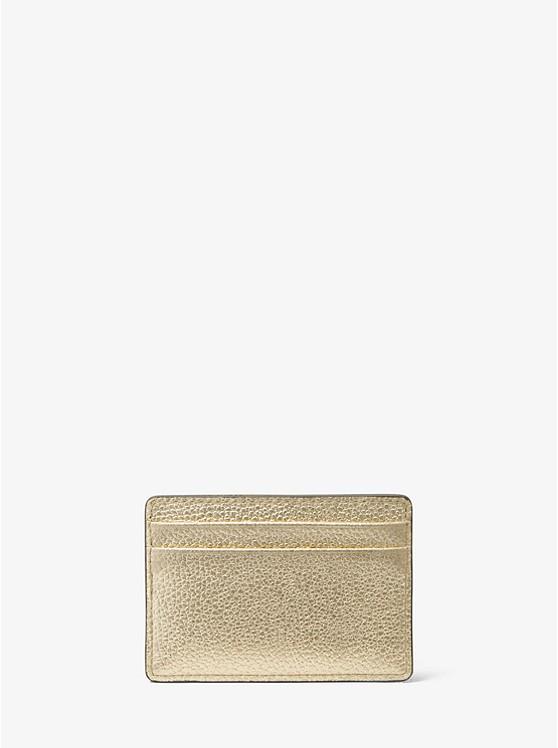 Túi Michael Kors Metallic Pebbled Leather Card Case Nữ Vàng