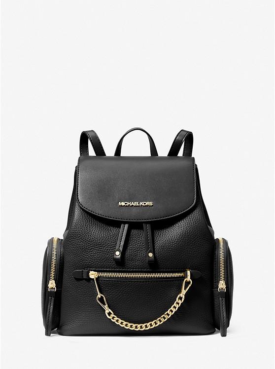 Túi Michael Kors Jet Set Medium Pebbled Leather Backpack Nữ Đen