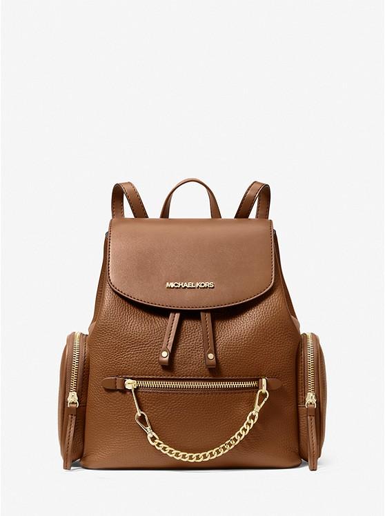 Túi Michael Kors Jet Set Medium Pebbled Leather Backpack Nữ Nâu