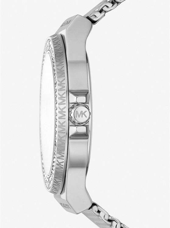 Đồng Hồ Michael Kors Lennox Pavé Silver-Tone Mesh Watch Nữ Bạc