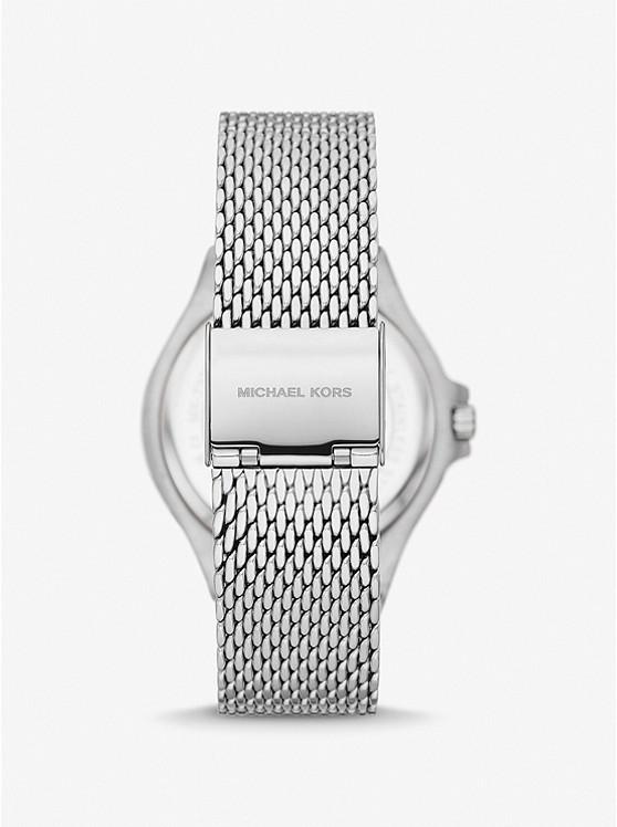 Đồng Hồ Michael Kors Lennox Pavé Silver-Tone Mesh Watch Nữ Bạc