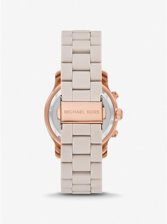 Đồng Hồ Michael Kors Oversized Runway Two-Tone Watch Nữ Hồng