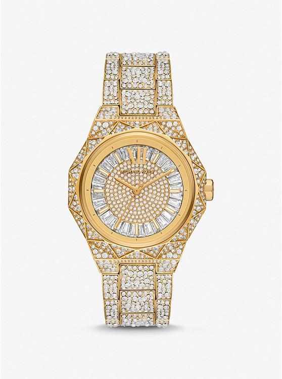 Đồng Hồ Michael Kors Oversized Raquel Pavé Gold-Tone Watch Nữ Vàng