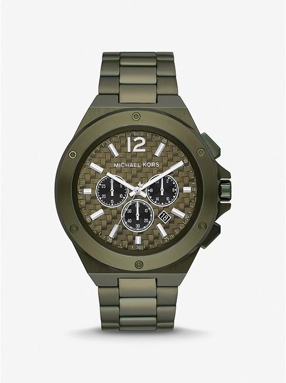 Đồng Hồ Michael Kors Oversized Lennox Olive-Tone Watch Nữ Xanh Lá