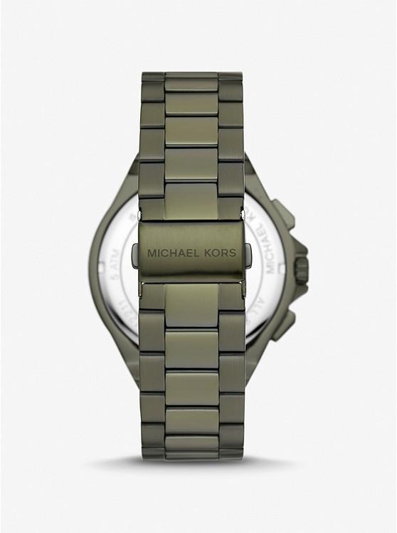 Đồng Hồ Michael Kors Oversized Lennox Olive-Tone Watch Nữ Xanh Lá