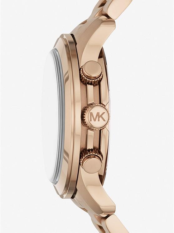 Đồng Hồ Michael Kors Oversized Runway Beige Gold-Tone Watch Nữ Hồng