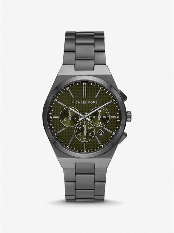 Đồng Hồ Michael Kors Oversized Lennox Gunmetal Watch Nữ Xám