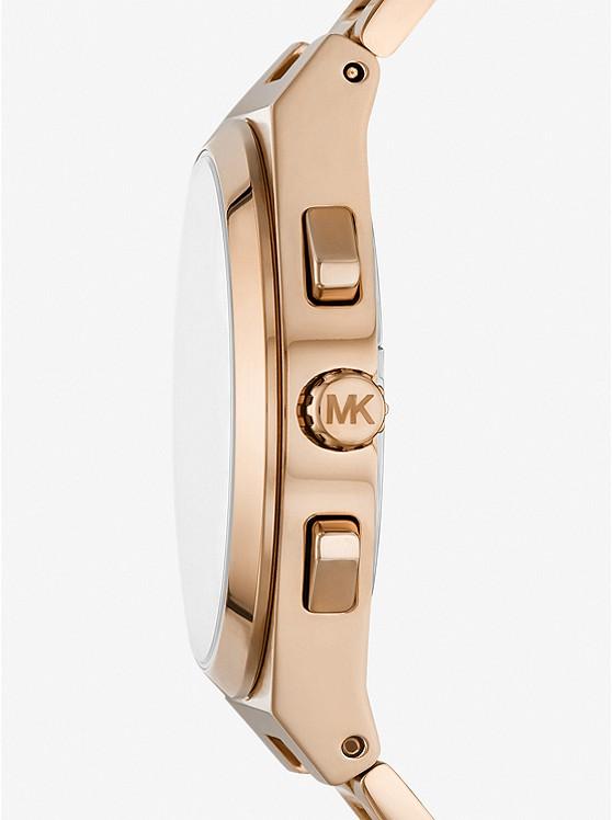 Đồng Hồ Michael Kors Oversized Lennox Beige Gold-Tone Watch Nữ Hồng