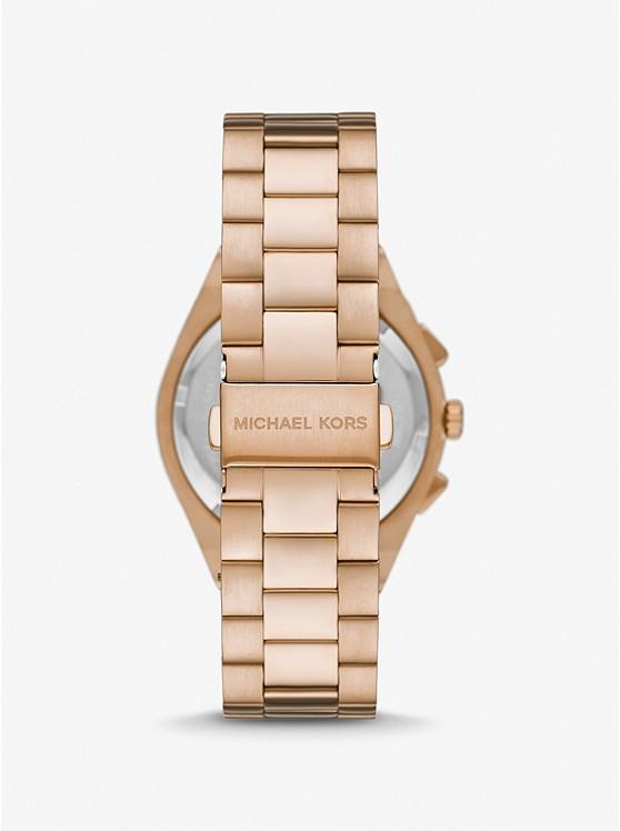 Đồng Hồ Michael Kors Oversized Lennox Beige Gold-Tone Watch Nữ Hồng