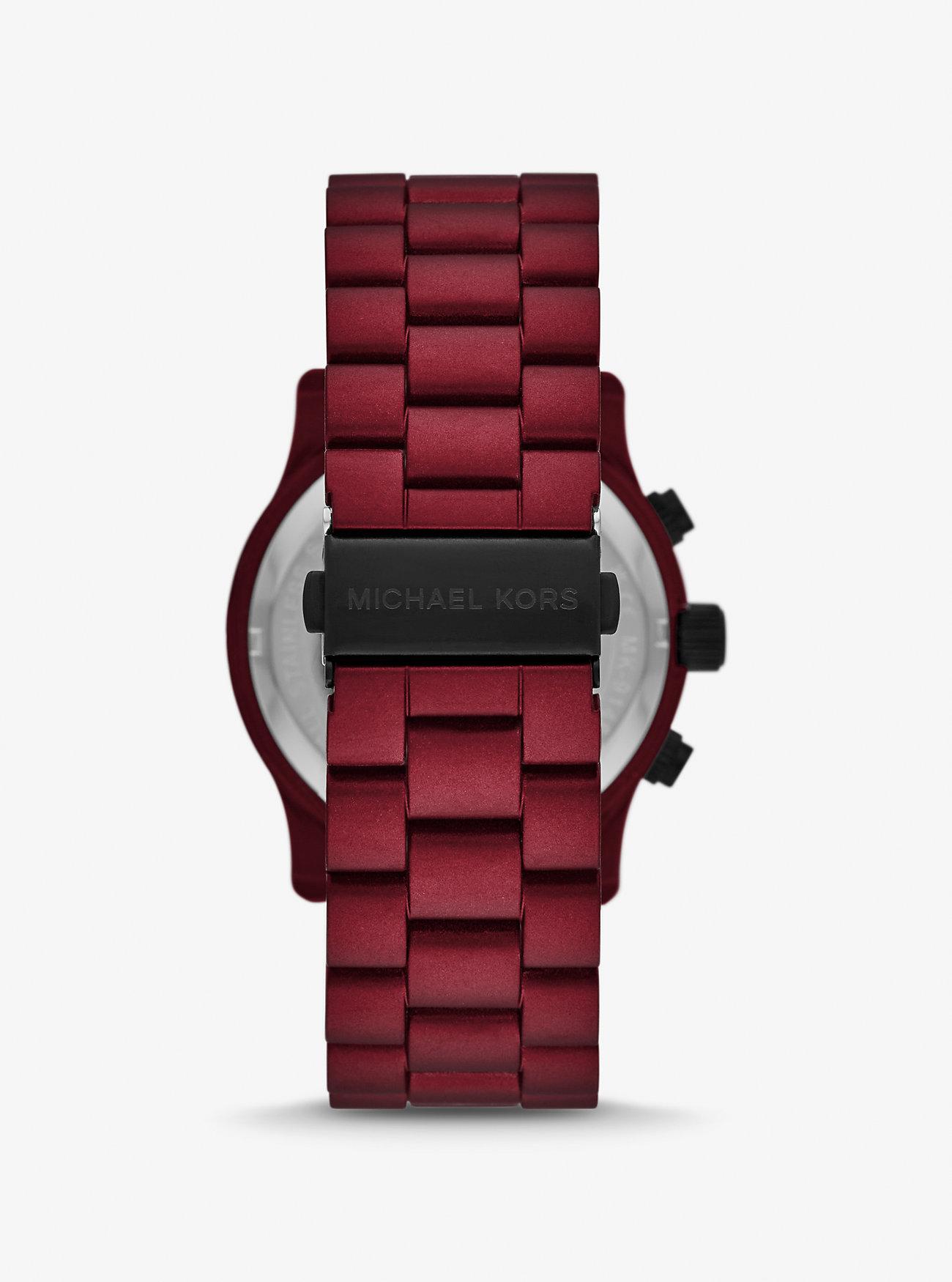 Đồng Hồ Michael Kors Oversized Runway Red-Coated Watch Nam Đỏ